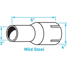 Truck Exhaust Expanded Adaptor, Mild Steel - 3" / 4" Inside Diameter